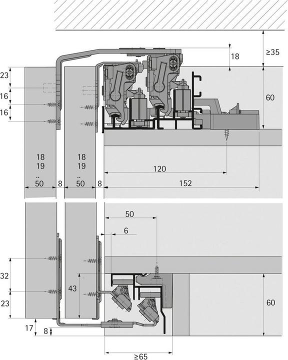Actual product image Hettich Profile set 4000 mm silver