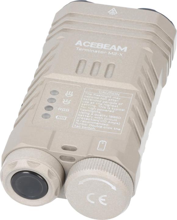 Actual product image AceBeam Terminator M2 LED-Taschenlampe mit 2.000 Lumen, mit Spot-, Flut-, und AUX-Licht, schwarz (9.54 cm, 2000 lm)