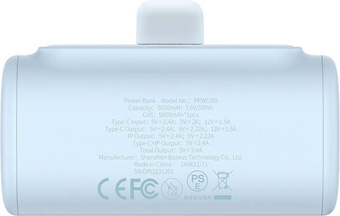 Produktbild Baseus Powerbank OS-Baseus Compact IP 5000mAh 20W (blue) (5000 mAh, 20 W, 18 Wh)