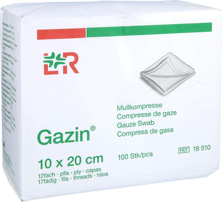 Produktbild Gazin Mullkompressen 10x20cm 12-fach/17-fädig ohne RK