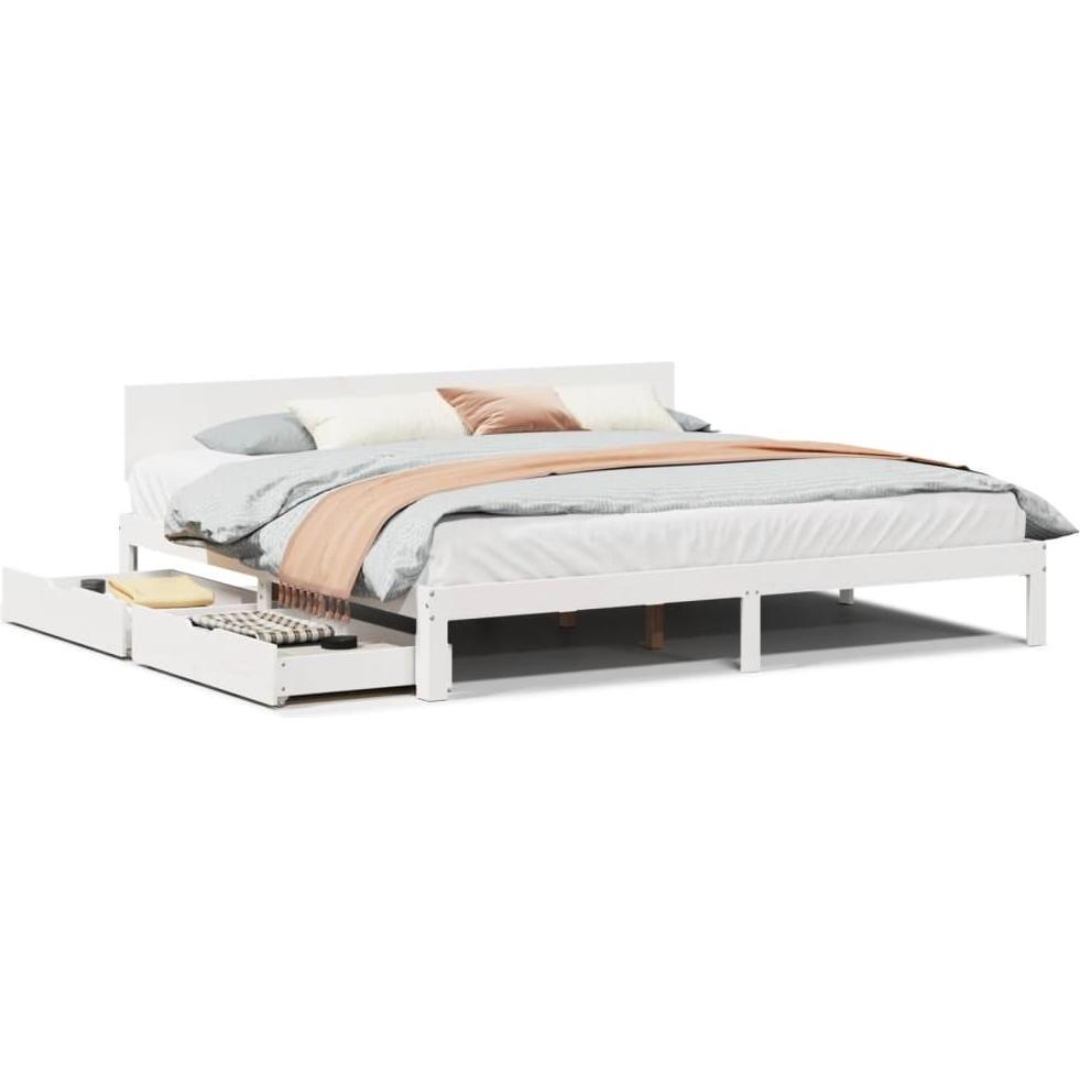 VidaXL, Bett, Bett mit Schubladen Kiefer (200 x 200 cm)