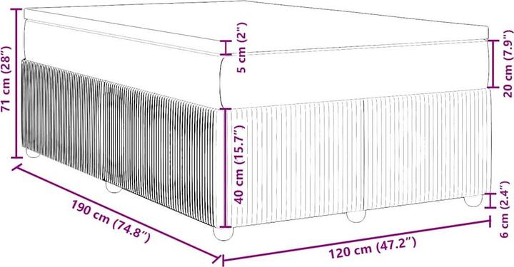 Immagine prodotto vidaXL Boxspringbett (120 x 190 cm)