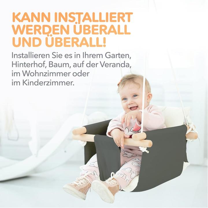 Produktbild Cateam Canvas Babyschaukel, Dunkelgrau