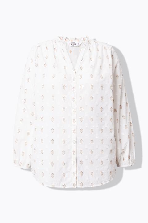 Produktbild Studio Untold Bluse, Loose Shape, Webmuster, Ballon-Langarm (54)