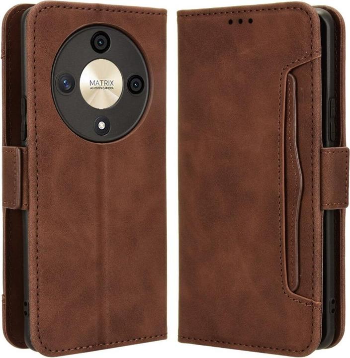 Actual product image Cover-Discount Honor Magic6 Lite - Case many card slots brown (Honor Magic6 Lite)