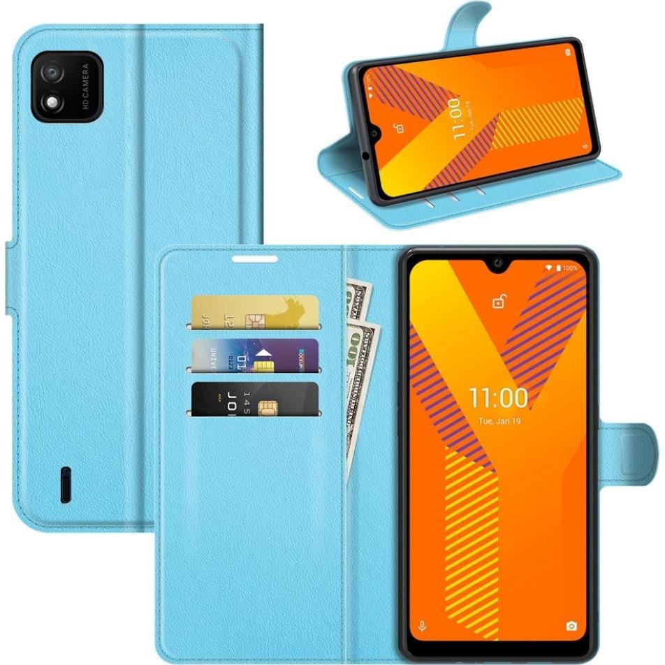 Screenguard Wiko Y62 Leather Guard Lederhülle (Wiko Y62), Smartphone Hülle, Blau