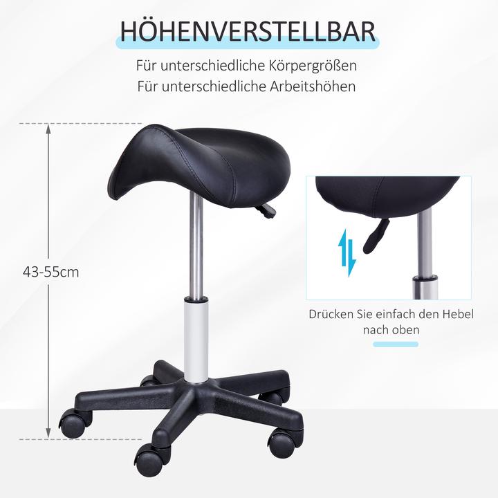 Produktbild Homcom Sattelhocker mit 5 leichtgämgigen Rollen