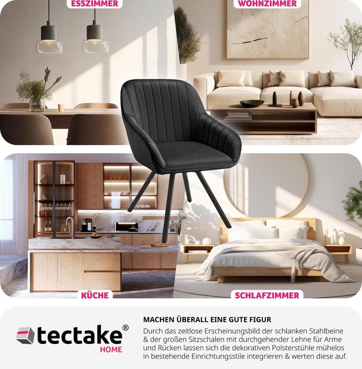 Actual product image tectake Swivelling Snug velvet look