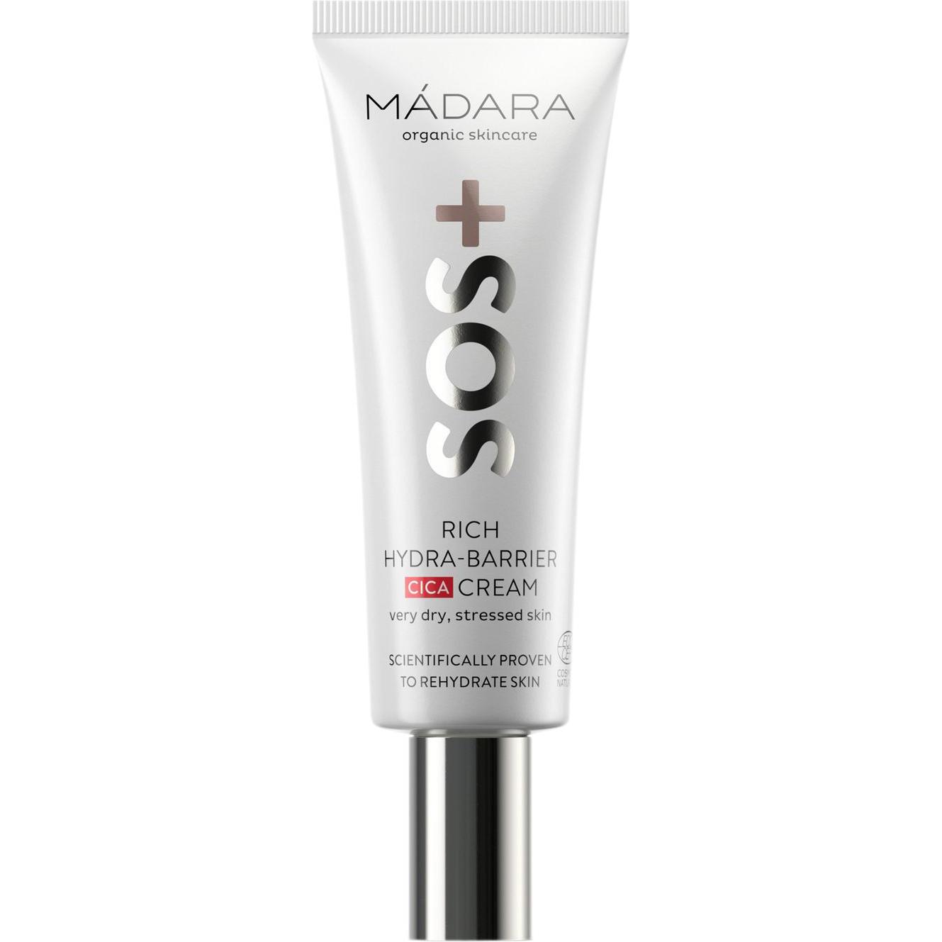 Madara Crema Viso, Sos Rich Hydra Barrier Cica Cream - Lenisce E Idrata (40 Ml, 24H)
