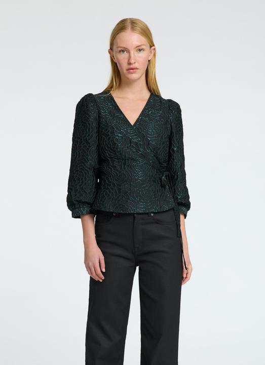 Image du produit Selected Femme Blouse portefeuille en jacquard fleuri (36)