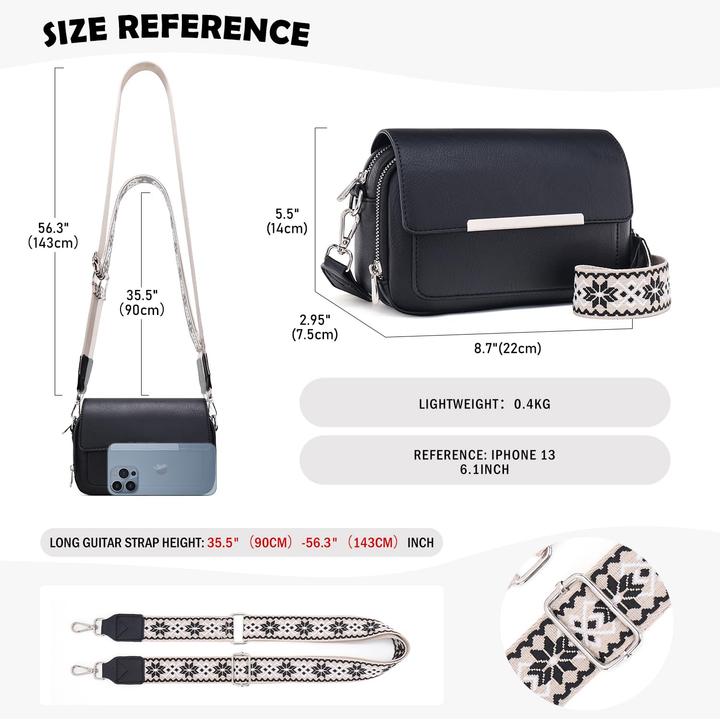 Produktbild Only-Bags.Store Handy Umhängetasche, Vegan Leder Crossbody Bag Umhängetasche mit verstellbarem abnehmbarem breitem