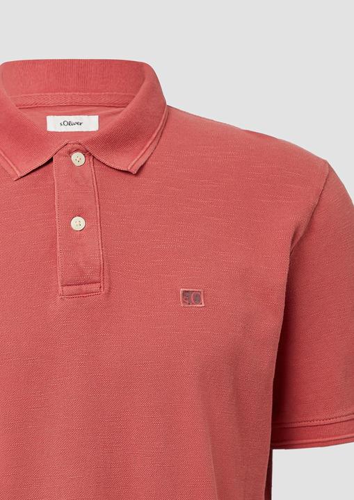 Actual product image S.Oliver Polo-Shirt Poloshirt mit kleinem Labelpatch und Flammgarnstruktur (XXL)