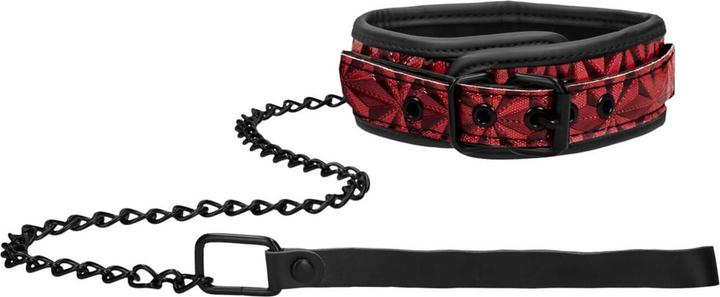 Produktbild Ouch! Luxury Collar with Leash - Burgundy