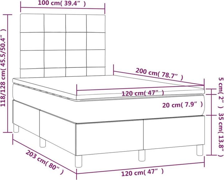 Actual product image vidaXL Boxspringbett (120 x 200 cm)