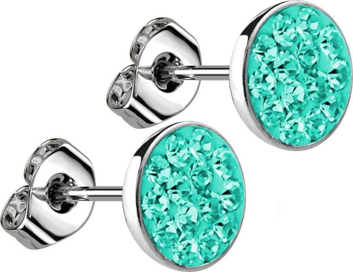 Immagine prodotto Star Piercing Orecchini a perno in argento con cristallo turchese (senza ottone, Acciaio chirurgico 316L)