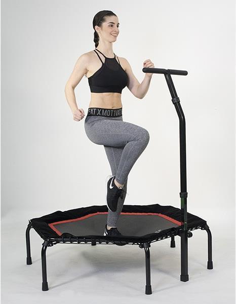 Produktbild Christopeit T200 Fitness Trampolin mit Haltegriff, schwarz/rot (138 cm)