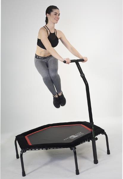 Produktbild Christopeit T200 Fitness Trampolin mit Haltegriff, schwarz/rot (138 cm)