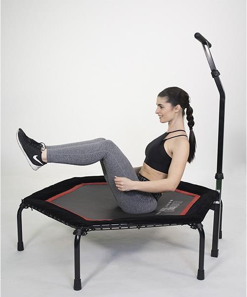 Produktbild Christopeit T200 Fitness Trampolin mit Haltegriff, schwarz/rot (138 cm)