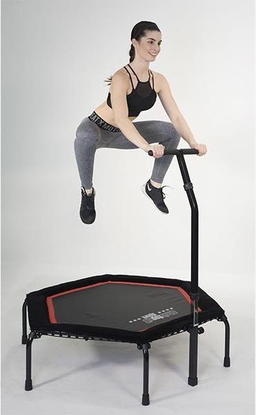 Produktbild Christopeit T200 Fitness Trampolin mit Haltegriff, schwarz/rot (138 cm)