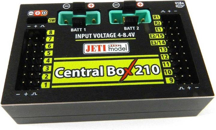 Actual product image Jeti Battery backer Central Box 210 + 2x Rsat2 + RCSW