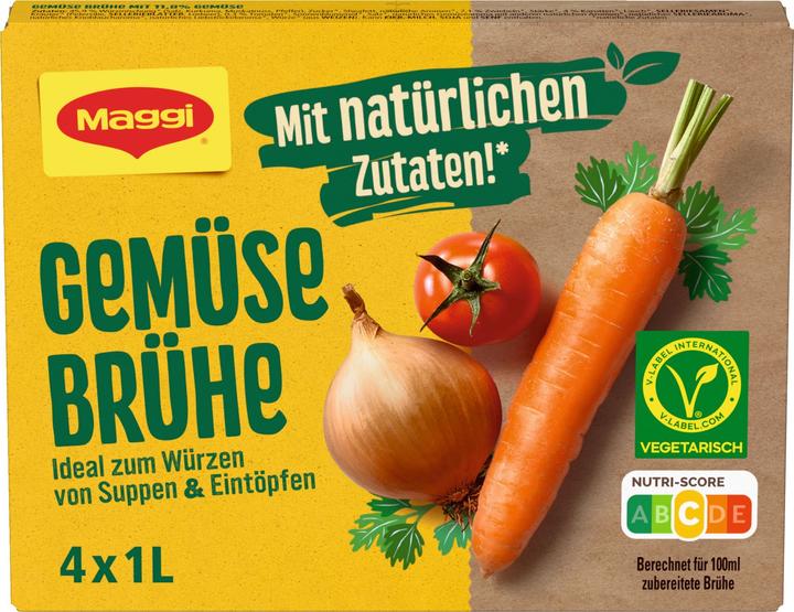 Produktbild Maggi Gemüse Brühe Faltschachtel 84g, ergibt 4x1L (4000 ml)