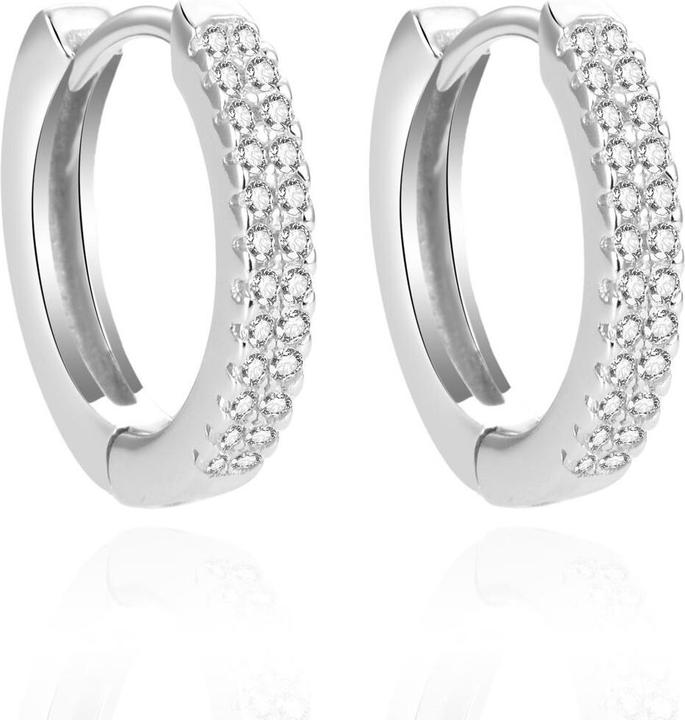 Image du produit Beneto Boucles d'oreilles rondes en argent avec zircons AGUC2083 (L)
