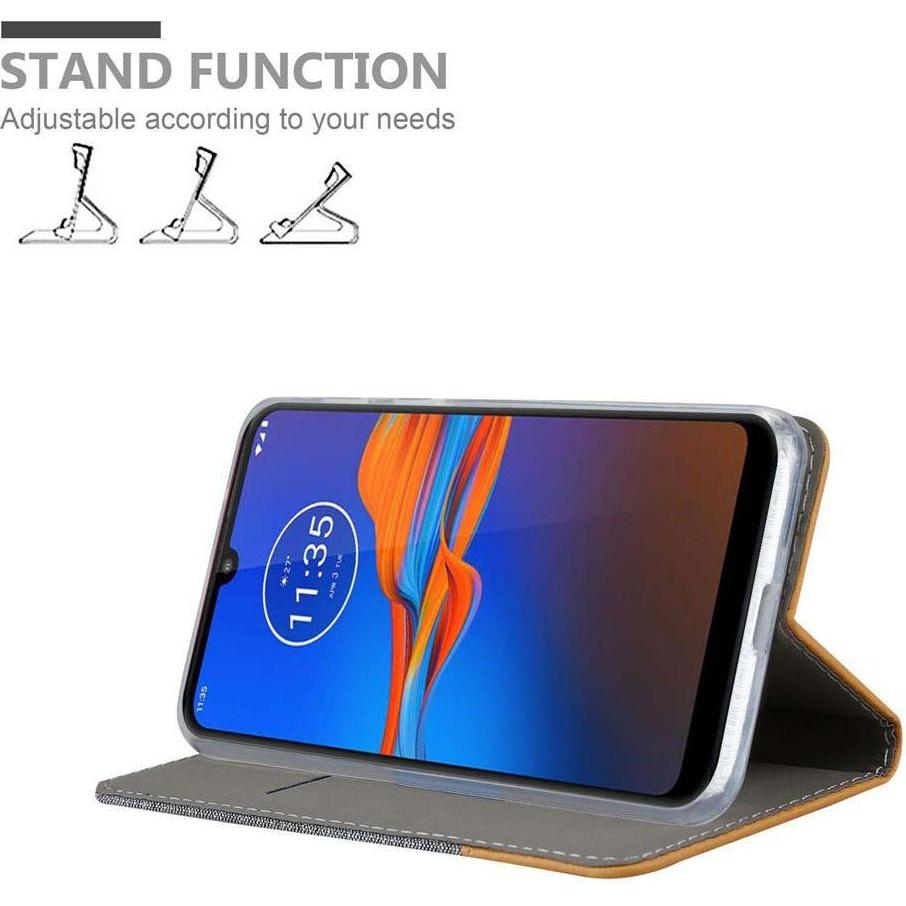 Thumbnail - Cadorabo Jeans Optik (Motorola Moto E6 Plus), Smartphone Hülle, Grau, Braun