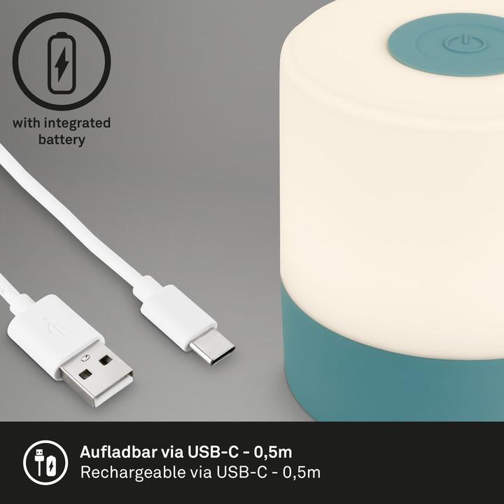 Image du produit Briloner Lampe de table LED rechargeable, bleu, 1xLED/2W (150 lm)