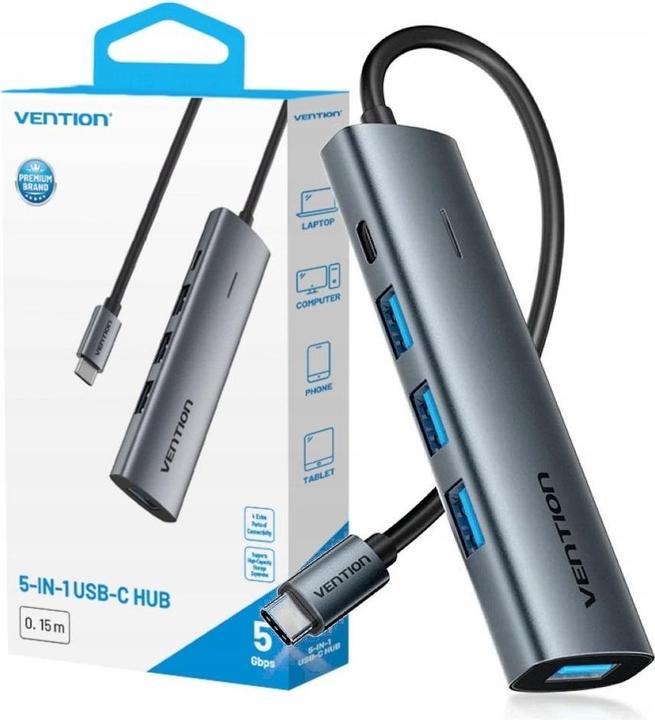 Actual product image Vention Hub 5w1 USB-C 3.0 0.15m (USB-C, 5 ports)