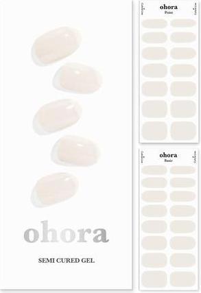 Actual product image Ohora Semi Cured Gel Nail Strips N Cream Cotton - Salon-Quality Long Lasting Easy to Apply & Remove (Cream Cotton)