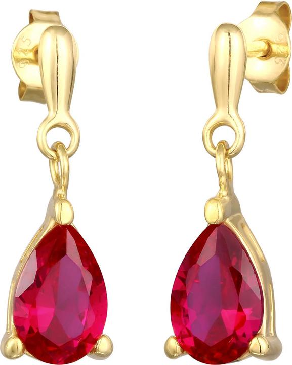 Immagine prodotto Elli Orecchini con rubino sintetico a goccia in argento 925 placcato oro (Rubino sintetico, Argento 925 placcato oro)