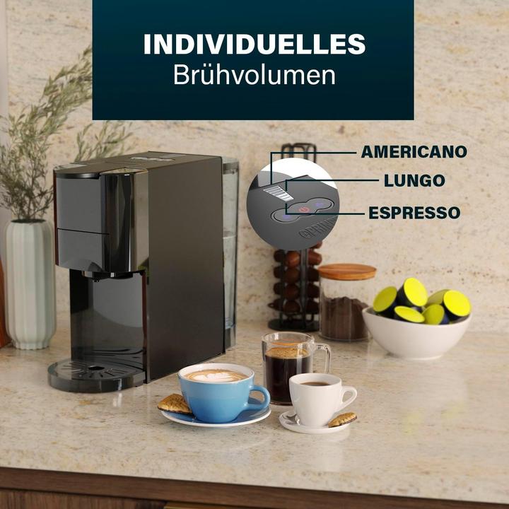 Actual product image Princess 01.249454.01.001 Kapselmaschine Schwarz (E.S.E., NESCAFÉ Dolce Gusto, NESPRESSO Original)