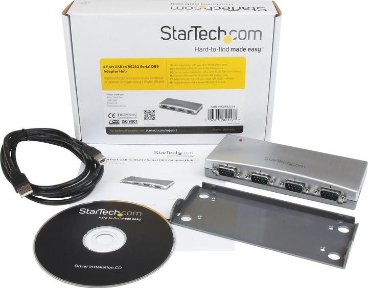 Produktbild StarTech 4-Port USB auf RS232 Seriell Adapter Hub (USB-A, 4 Ports)