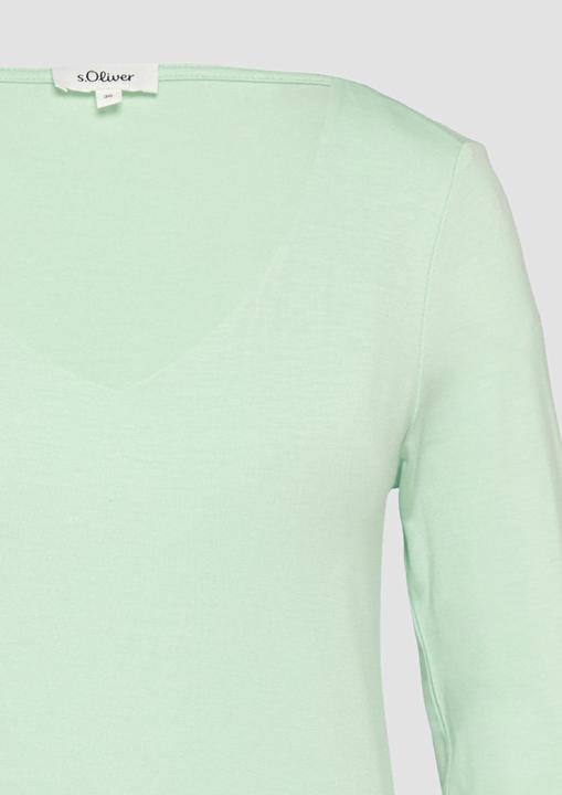 Produktbild S.Oliver T-Shirt T-Shirt aus Lyocell im Slim Fit mit 3/4-Ärmeln (44)