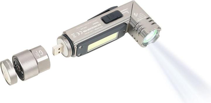 Actual product image Troika ECO KNICKLICHT PRO torch bend lamp multifunctional, titanium colour (14.90 cm, 200 lm)
