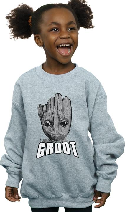 Actual product image Girls Guardians Of The Galaxy Groot Face Sweatshirt (140, 146)