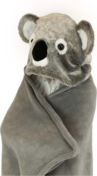 Konjac Sponge Noxxiez Koala cosy blanket with hood, 130x100cm (130 x 100 cm)
