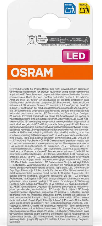 Actual product image Osram LED DAYLIGHT SENSOR CLASSIC A 10W 840 Frosted E27 (E27, 10 W, 1055 lm, 4 x, A)