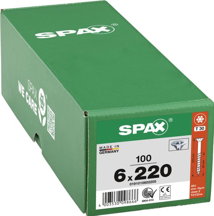 Produktbild Spax Senkmultikopf T-Star Plus T30 Teilgewinde Wirox (100 Schrauben pro Stück)