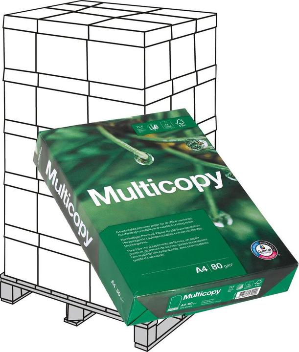 Actual product image Multicopy A4 80g, white matt creased 1 pallet 100'000 sheets box 2'500 sheets/sheet (80 g/m², A4)