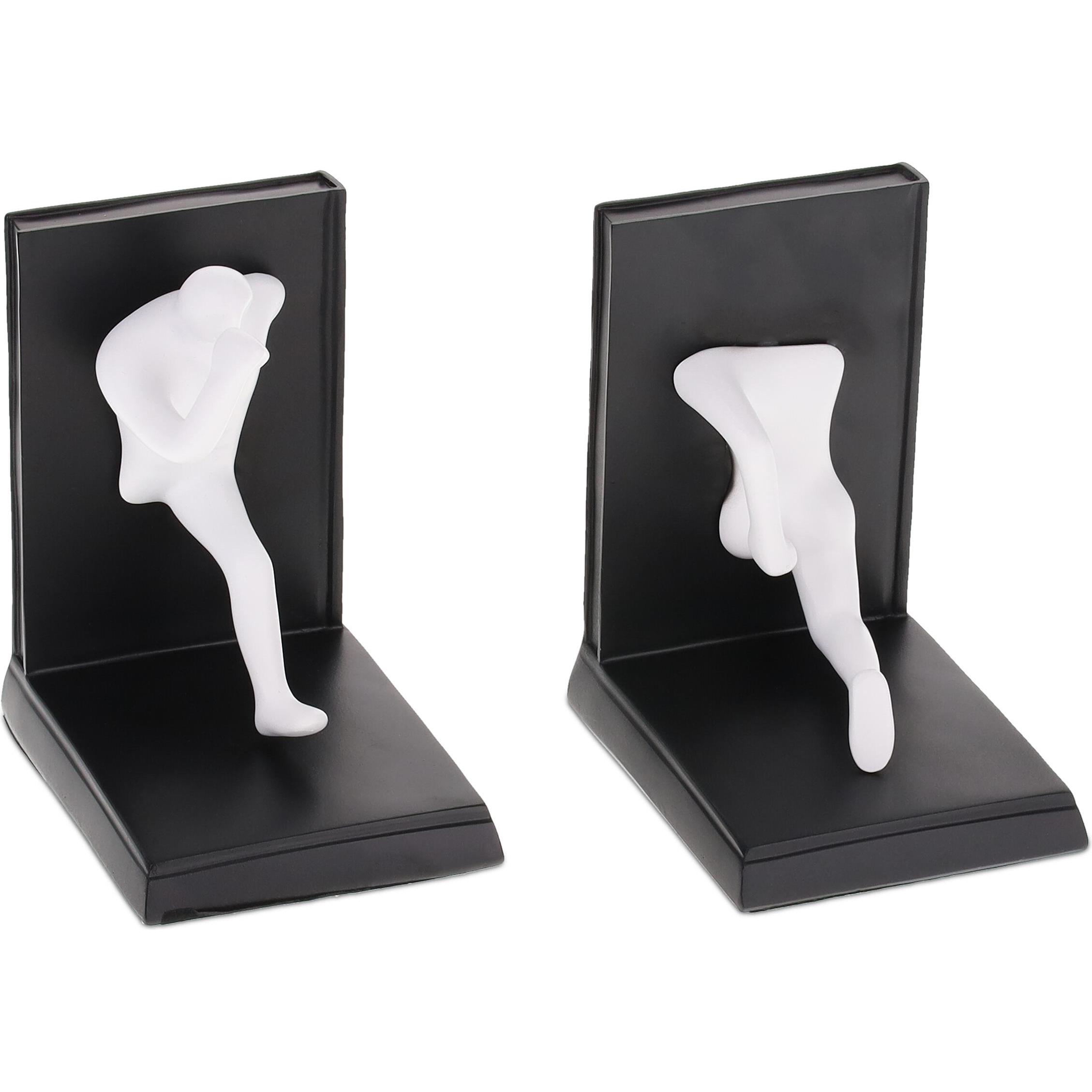 Relaxdays, Buchstütze, 2x Buchstützen (12 x 9.5 x 14.5 cm)