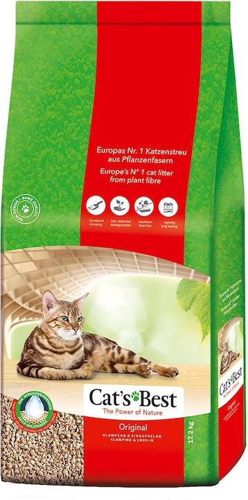 Actual product image Cat's Best Eco Plus Cat Litter (Clumping, Biodegradable, Fast absorbing, 17.20 kg)