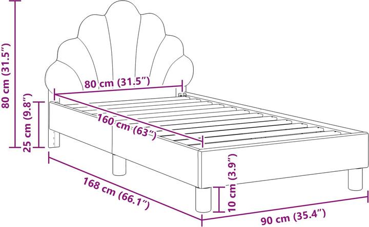 Image du produit vidaXL Moderner Bettrahmen (80 x 160 cm)