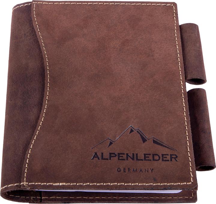 Image du produit Alpenleder Carnet de notes Goethe A6, ligné, cuir de buffle brun (A6, À rayures, Couverture rigide)