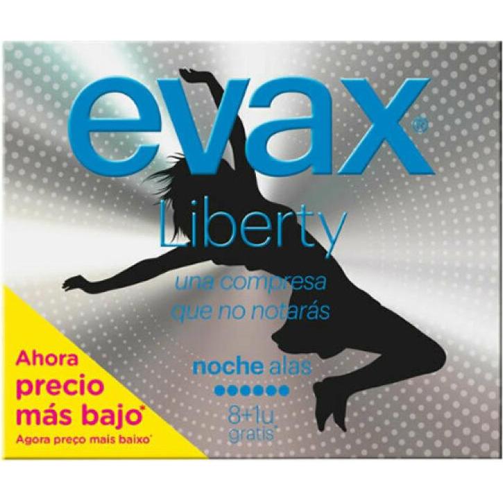 Thumbnail - Evax, Binden, LIBERTY compresas noche alas 9 uds (9 x, Damenbinden)