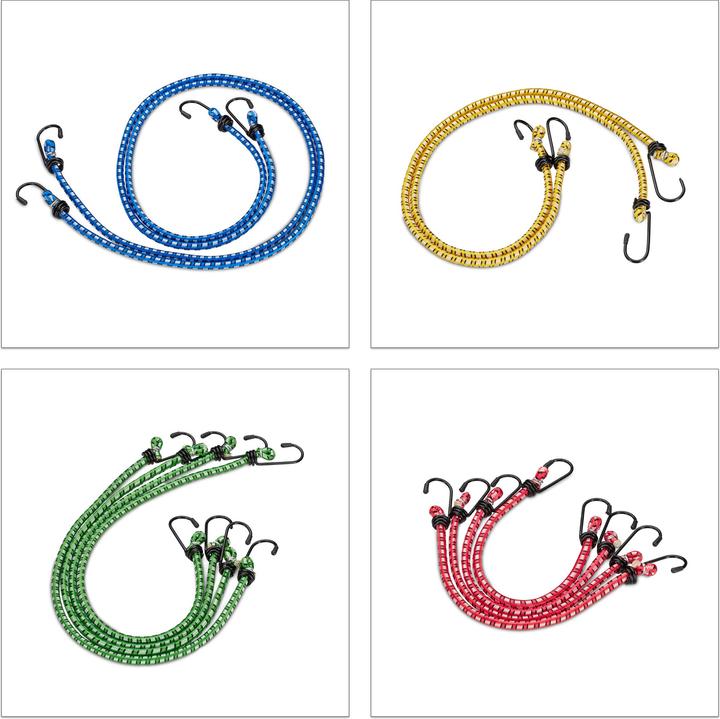 Image du produit Relaxdays Jeu de 12 cordons élastiques de 4 tailles