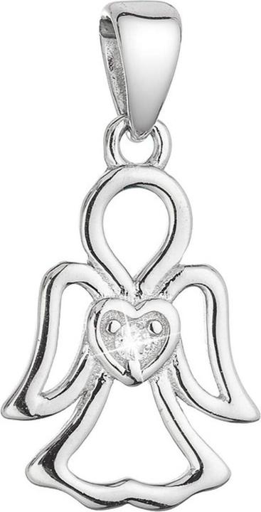 Image du produit Evolution Group - Silver pendant Angel with clear zircon 14031.1 (Argent)