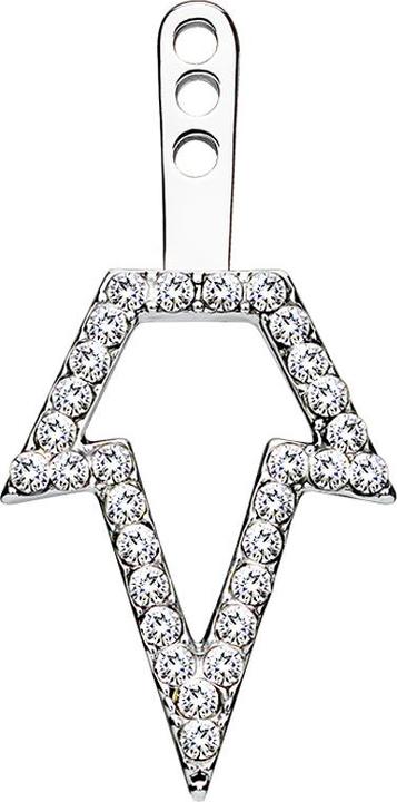 Image du produit Star Piercing Boucle d'oreille Ear Jacket argent avec javelot en cristal (Laiton)