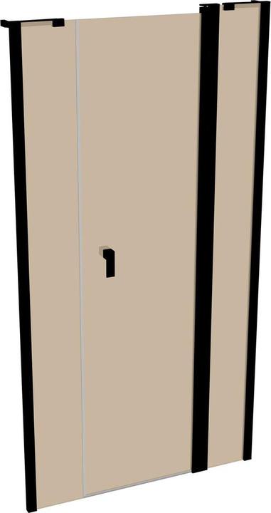 Actual product image Hüppe Design pure 4-corner swing door with fixed segment and side panel in niche, width:100cm height:190cm (200 cm, 100 cm, 190 cm)