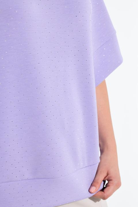 Produktbild Ulla Popken Sweatshirt, Ziersteine, Rundhals, Halbarm, Modalmix (54)